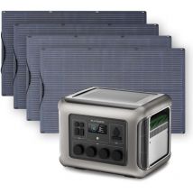 Générateur solaire R2500 2016 Wh avec 4 panneaux solaires monocristallins etfe 200 w, 4 sorties ca de 2500 w (crête 4000 w), station d'alimentation