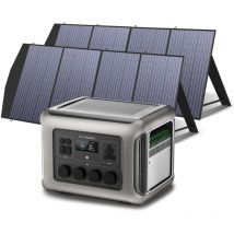 Allpowers - R2500 centrale électrique Générateur solaire 2016 Wh ,4 sorties ca de 2500 w, station d'alimentation portable avec 2 panneaux solaires