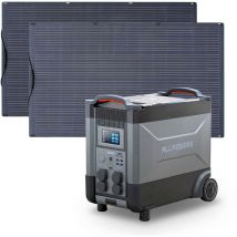 Station d'alimentation portable R4000 générateur solaire 3600Wh LiFePO4 batterie ca 4000W,charge rapide,avec 2 panneau solaire monocristallin 200W