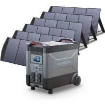 Station d'alimentation portable R4000 générateur solaire 3600Wh LiFePO4 batterie ca 4000W, charge rapide,extensible 21600 Wh avec 6 panneau solaire