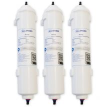 Filtre à eau (3 pcs.) de réfrigérateur adapté pour Samsung hafex DA29-10105J, lg 5231JA2010, ADQ73693901 et wpro USC100 - Allspares