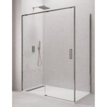 Cetus Duschwand - 1+1 Eckdusche Mit Fester Seite, Ohne Unterprofil 135x75 Cm Chrom Profil - Allstone