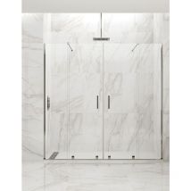 Allstone - hidra Duschwand - 2+2 Front-Duschabtrennung ohne Unter- und Oberprofil 162-172 cm