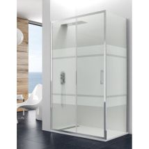 Titan 1+1 Duschkabine - Eckduschkabine Mit Fester Seite 150x90 Cm Siebdruck - Allstone