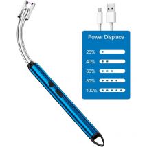 Jalleria - Allume Bougie Electrique, Briquet Arc électrique Rechargeable usb avec Affichage de Batterie led Long Flexible 360o Coupe-Vent sans Flamme