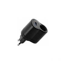 Allume-Cigare de Voiture, Adaptateur d'alimentation de Voiture Convertisseur Tension d'alimentation ca à cc Chargeur Voiture Allume Cigare 220v à 12v