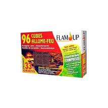 Allume-feu naturel bois compresse 96 cubes - Flam'up