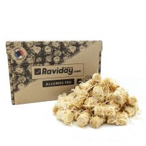 Allume-Feu (x170) en laine et cire de bois - 100% naturel - Marque Française Raviday