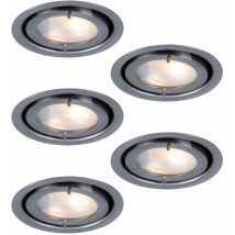 Set di 5 faretti da incasso per mobili, rotondi, alluminio spazzolato Lampade spot, soggiorno mobile Paulmann 935.16