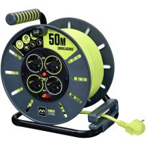 Masterplug Pro-XT Cavo di prolunga a quattro prese aperto con impugnatura di avvolgimento, taglio termico e interruttore di alimentazione, cavo ad