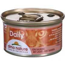 Lot de 24 mousses sans céréales pour Chat avec Saumon 85 g (8001154125320) - Almo Nature