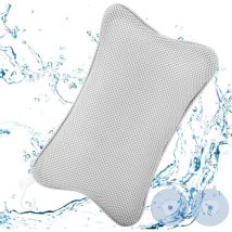 Jalleria - Almohada de baño con 2 potentes ventosas para un soporte firme, almohada ergonómica para bañera de hidromasaje, almohada para una