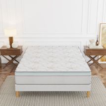 Elite Mattress - Ensemble 140x190 aloe vera Sommier + Matelas Hauteur 27cm