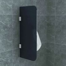 Glas Trennwand Urinal Schamwand Rauchglas 900x400 8mm - Schwarz - Aloni