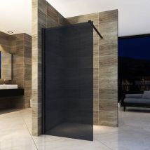 Eco Walk- In Duschwand aus Rauchglas schwarz 80x200 8mm - Aloni