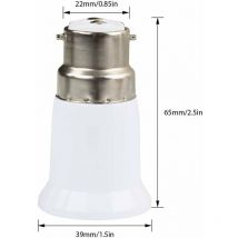 Alovez - Adaptateur de douille B22 à E27, convertisseur de pied de lampe, ampoule s, 15 pièces