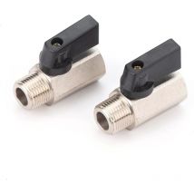 ALOVEZ-Mini válvula de bola de latón, 3/8" macho x 3/8" hembra NPT, accesorio para compresor de aire (2 unidades)