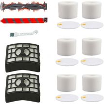 Alovez - Repuesto de filtro de espuma hepa con cepillo giratorio de cerdas suaves compatible con aspiradora Shark DuoClean NV800, NV800W, NV801,