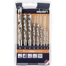 Alpen 0063300008100 Punta a spirale per legno 8 parti 3 mm, 4 mm, 5 mm, 6 mm, 6 mm, 8 mm, 8 mm, 10 mm 1 pz.