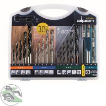 Alpen 30-teiliges Universal-Bohrersortiment – Metall-, Stein- und Holzbohrer im Kunststoffkoffer