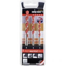 MultiCut 100703100 Hartmetall Mehrzweckbohrer-Set 3teilig 5 mm, 6 mm, 8 mm Zylinderschaft 1 s - Alpen
