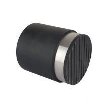 Fermaporta in acciaio nero liscio Diam.8,5 x H.10 cm - Alpertec