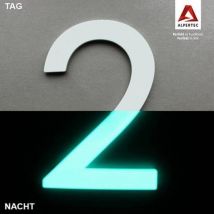 Ouvre&deco - Alpertec Hausnummer 2 Selbstklebend Nachtleuchtend Hausnummern Hausnummerschild