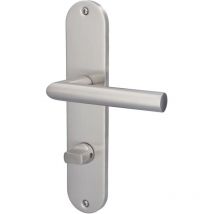 WC-Langschildgarnitur Nora Edelstahl silber abgerundet Beschläge - Alpertec