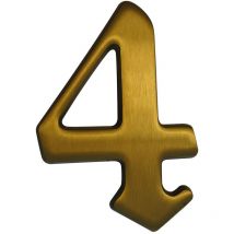 Numero civico 4 bronzo satinato con viti e tasselli, altezza 120 mm, 35160040 K1 - Alpertec