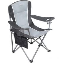 Alpha Camp - Chaise de Camping Pliante Portable Surdimensionnée Support de Cadre en Acier Lourd 160kg Arm Chair with Cup Holder Quad Lumbar Back