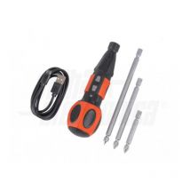 Alpha Elettronica - Alpha electronics tournevis électrique sans fil avec set 3 bit câble micro usb - 98-510/1