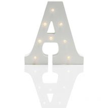 Festive Lights - Alphabet 'a' Marquee Battery Light Up Circus Letter, Warm White LEDs, 16cm