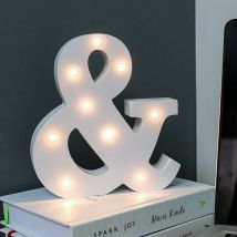 Festive Lights - Alphabet '&' Marquee Battery Light Up Circus Letter, Warm White LEDs, 16cm
