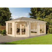 Alpholz - 5-Eck Gartenhaus Julia-40 aus Massiv-holz, Gerätehaus mit 40 mm Wandstärke, Garten Holzhaus inklusive Montagematerial, Geräteschuppen