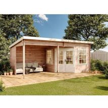 Carlsson - Alpholz Gartenhaus Carl-28 aus Massiv-holz, Gerätehaus mit 28 mm Wandstärke, Garten Holzhaus inklusive Montagematerial, Geräteschuppen