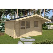 Alpholz - Gartenhaus Erki-44 c aus Massiv-holz, Gerätehaus mit 44 mm Wandstärke, Garten Holzhaus inklusive Montagematerial, Geräteschuppen Größe: 410