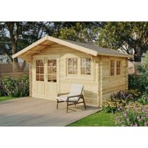 Gartenhaus Gabriel-34 400 X 300 Cm Gartenhaus Aus Holz, Holzhaus Mit 34 Mm Wandstärke, Blockbohlenhaus Mit Montagematerial - Alpholz
