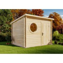 Alpholz Gartenhaus Maria-Rondo 44 A Gartenhaus aus Holz, Holzhaus mit 44 mm Wandstärke, Blockbohlenhaus mit Montagematerial
