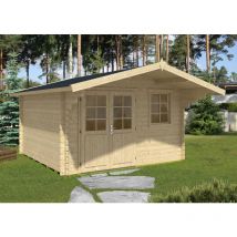 Alpholz - Gartenhaus Erki b aus Massiv-holz, Gerätehaus mit 44 mm Wandstärke, Garten Holzhaus mit Imprägnierung (pinie), Geräteschuppen Größe: 380 x