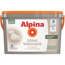 Silikat Wohnweiß 10,0 Ltr. Innenfarbe auf natürlicher Silikatbasis - Alpina
