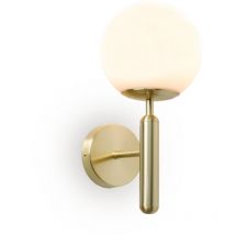 Alpinaluz - Aplique de Pared de Diseño Nórdico con Bola de Cristal 'dora'- Casquillo Portalámparas E27 G45 Dorado