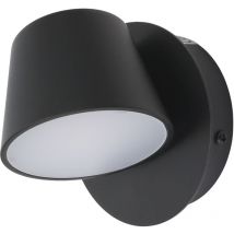 Alpinaluz - Aplique de Pared led de Aluminio Negro Diseño Moderno Nórdico con Foco Orientable CRI90 6W 2700K