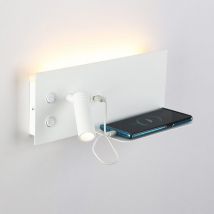 Alpinaluz - Aplique de pared para lectura blanco con puerto usb Iluminación 7W+foco 3W 2700K Izquierdo