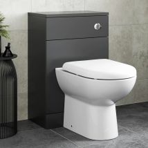 Black Back to Wall Toilet Unit & d Shape Saturn Toilet 500 x 300mm - Alpine