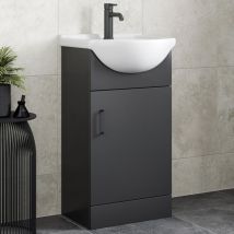 Alpine - Black Bathroom Furniture Vanity Unit with Basin 450mm