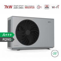 Alsavo R290 Luft-wasser-wärmepumpe, Monoblock, Grau, 7 Kw - Einphasig 220-240v/50hz/1ph - Unauffälliges Design Und Intelligente Steuerung