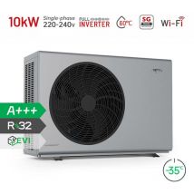 Alsavo Zealux Evi R32 Luft-wasser-wärmepumpe, Monoblock, Grau, 10 Kw - Einphasig 220-240v/50hz/1ph - Einfachventilator - Unauffälliges Design Und 