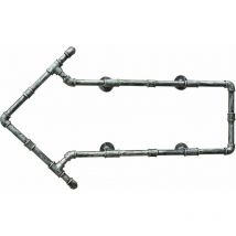 BHP - Scaffale da parete Scaffale sospeso Scaffale da soggiorno Tubi industriali Pfeil , metallo, LxH 101x59 cm 991047