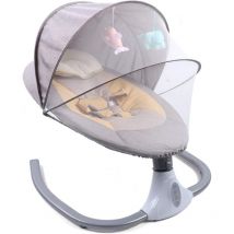 Altalena automatica del bambino altalena portatile a 4 velocità musica bambino sedia a dondolo Bluetooth con giocattoli, zanzariera, telecomando