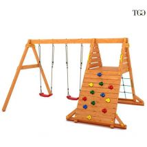 Fungoo - Altalena e Arrampicata in legno spider King gioco in legno per giardino
